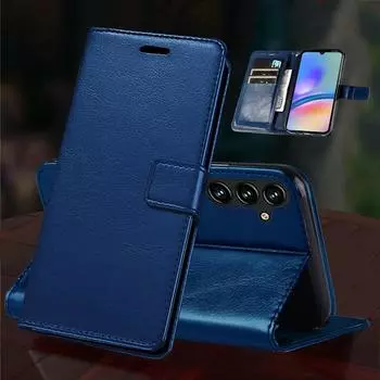 Классический кожаный чехол-кошелек-бумажник для Samsung Galaxy A05S A54 A53 A04S A14 S23 S24 Ultra Plus Xiaomi Redmi Note 12 iPhone 15 14 13 Pro Max откидная крышка For iPhone 8 Plus чёрный