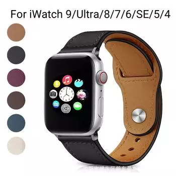 Классический кожаный ремешок для Apple watch band 44 мм 45 мм 41 мм 40 мм 49 мм 42 мм 38 мм 45 44 мм correa bracelet iWatch series 3 4 6 SE 7 8 ultra 38mm 40mm 41mm
