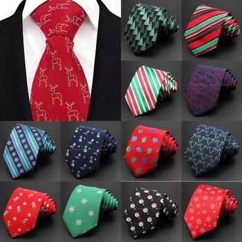 Классический красно-зеленый рождественский галстук, для мужчин, женщин, снежные галстуки Санта-Клауса, вечеринки, галстуки 145*7cm
