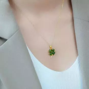 Классический кристалл подвеска в виде клевера для женщин ювелирные изделия модные серебряные ожерелья из стерлингового серебра 925 пробы женский подарок на день рождения зелёный