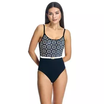 Классический купальник с круглым вырезом W240481 для женщин 40-85 C чёрный