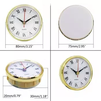 Классический механизм часов 80 мм, круглые цифры, кварцевые часы, вставка с золотой отделкой, домашний декор для поделок, аксессуары