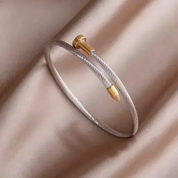Классический металлический браслет из нержавеющей стали в стиле панк для женщин, геометрические браслеты, нержавеющие наручные украшения, подарок для вечеринки M0307 gold