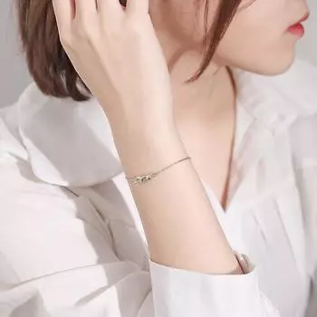 Классический милый глянцевый крошечный браслет с изображением кота, настоящее серебро 925 пробы, аксессуары для женщин, металлическая цепочка, изящные ювелирные изделия, подарок