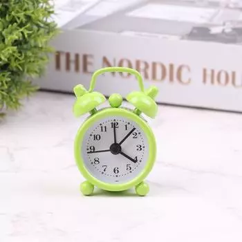 Классический мини-будильник, простые маленькие настольные часы, 6 цветов, настольный будильник на прикроватной тумбочке белый