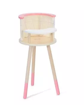 Классический мир Современный высокий стульчик для кукол Детский стульчик для кукол Детский стульчик для ухода за куклой Детский стульчик для кормления Обучающая игрушка (CL50548) розовый