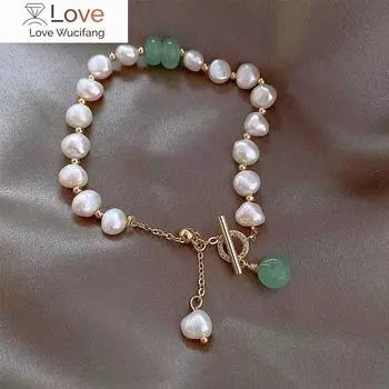 Классический модный браслет с подвеской из натурального камня и жемчуга для женщин, изысканный новый браслет-манжета на удачу, подарок на годовщину, роскошные ювелирные изделия