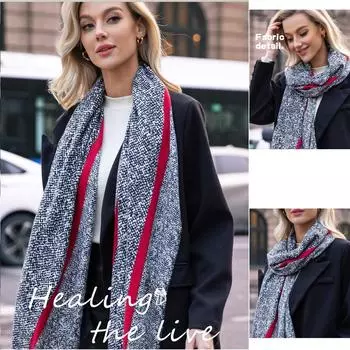 Классический мягкий шарф-одеяло, длинная теплая шаль, роскошные шарфы из кашемира на осень-зиму для женщин 65*190cm