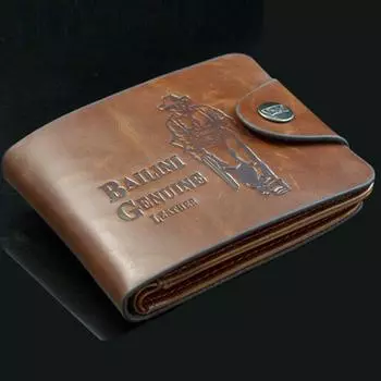 Классический мужской кожаный кошелек с карманами для кредитных карт/ID-карт, кошелек, мужской кошелек кофейный