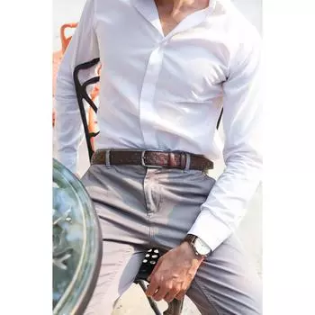 Классический мужской кожаный ремень Tera Brown