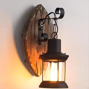 Классический настенный бра из железа с матовым стеклянным абажуром Style B