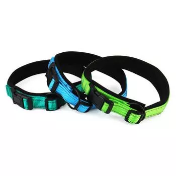 Классический нейлоновый ошейник для собак, регулируемый светоотражающий ошейник для домашних животных с подкладкой, которую можно погружать в воду, и D-образным кольцом для выгула собак на открытом воздухе для маленьких и больших собак neck 38-44cm