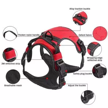 Классический нейлоновый поводок для собак, не тянется, дышащий, светоотражающий, жилет для маленьких и больших собак, аксессуары для дрессировки собак на открытом воздухе XS