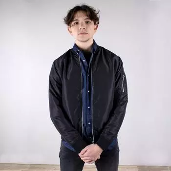 Классический однотонный бомбер с длинными рукавами Мужское JACK & JONES