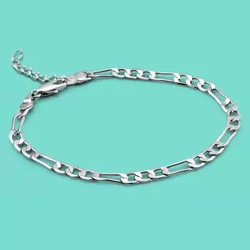 Классический однотонный браслет-цепочка из стерлингового серебра 925 пробы 4 мм, подходит для браслета длиной 20 см, ювелирные изделия в подарок 20CM