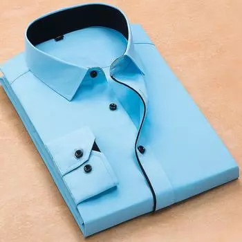 Классический однотонный саржевый деловой костюм с длинным рукавом большого размера, однотонный мужской топ M