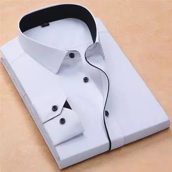 Классический однотонный саржевый деловой костюм с длинным рукавом большого размера, однотонный мужской топ M