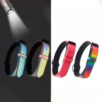 Классический ошейник для собак из искусственной кожи, ночной светоотражающий цветной ошейник для домашних животных, двухслойный, устойчивый к полосам, регулируемый ошейник для собак маленьких, средних и больших пород S