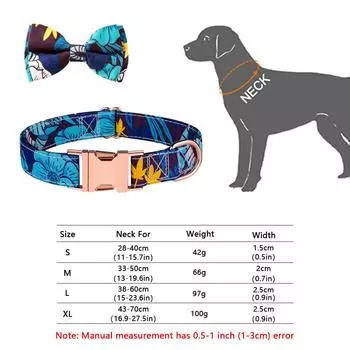 Классический ошейник для собак с бабочкой, быстросъемная пряжка для девочек и мальчиков, удобные мягкие милые ошейники для щенков, маленьких, средних и больших собак S Neck 28-40cm