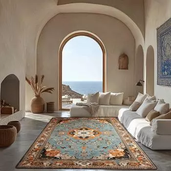 Классический персидский ковер для гостиной, роскошный ковер для украшения дома, большой ковер для спальни, гардеробной, нескользящий ковер, моющиеся коврики для учебы 60x90cm door mat