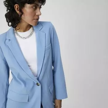 Классический пиджак на пуговице Женщина OBJECT 36 синий
