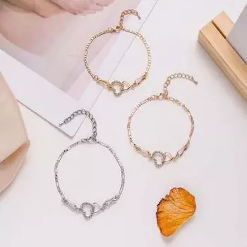 Классический пляжный ножной браслет. Изысканный привлекательный подарок. золотистый/ярко-розовый