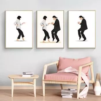 Классический постер фильма Картина на холсте Абстрактные минималистичные танцевальные постеры и принты Настенные художественные картины для гостиной Домашний декор 21x30cm No Framed