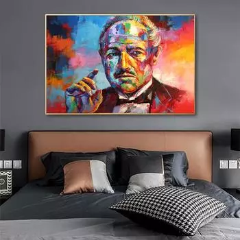 Классический постер фильма «Крестный отец», картина маслом, абстрактный красочный портрет, настенное современное украшение для дома и гостиной 21cm30cm NoFrame