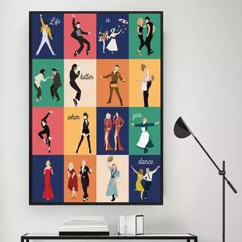 Классический постер фильма, современное криминальное чтиво, поп-культура, абстрактный минималистичный холст, картина, танец, настенная художественная печать, картина, домашний декор 21cm30cm No Frame