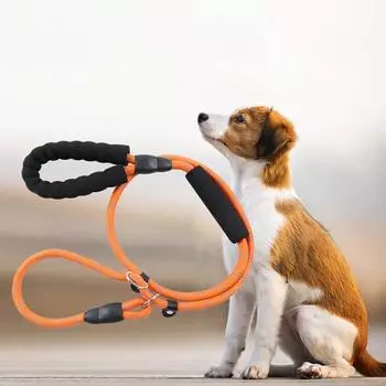 Классический поводок для домашних животных с цепью P, светоотражающий круглый поводок, взрывозащищенный поводок для собак, поводок для маленьких, средних и больших собак с ручкой из пенопласта, для выгула собак