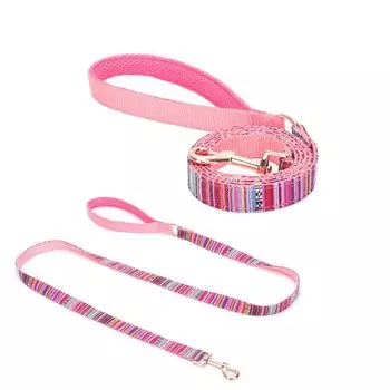 Классический поводок для собак из нейлона, этнический, богемный, характерный, напечатанный поводок для домашних животных с металлической пряжкой-крючком, поводок для маленьких и средних собак