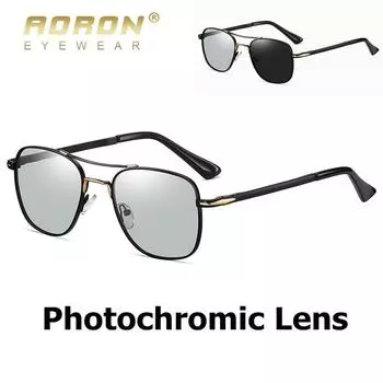 Классический простой дизайн мужские фотохромные поляризованные солнцезащитные очки для вождения на открытом воздухе антибликовые солнцезащитные очки