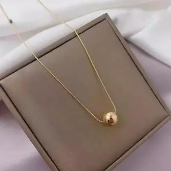Классический простой шаровой кулон из титановой стали, короткое ожерелье, модные украшения, аксессуары для девочек, цепочка на ключицу
