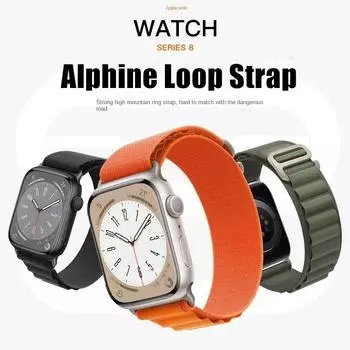 Классический ремешок Alphine Loop для Apple Watch Ultra, нейлоновый ремешок 49 мм для iWatch 8, 7, 6, 5, 4, 3, 2 SE, 40 мм, 44 мм, 38 мм, 42 мм, 41 мм, 45 мм, аксессуары для часов 38 40 41mm