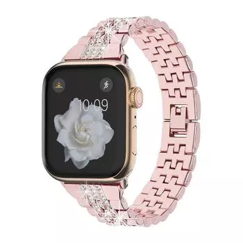 Классический ремешок для Apple Watch Band Ultra 49 мм, 45 мм, 41 мм, 40/44 мм, 42 мм, бриллиантовый блеск, металлический ремешок, iWatch Series 9, 8, 7, 6, 5, 4 SE 38-40-41MM серебряный