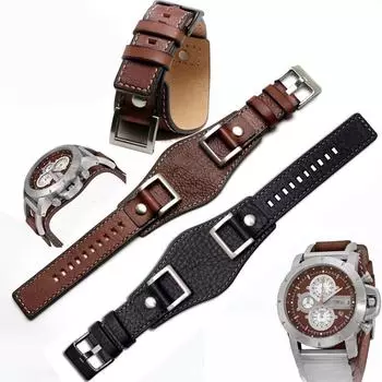 Классический ремешок для часов Fossil JR1157 из натуральной кожи 24 мм Мужской ремешок для часов Кожаный браслет в стиле ретро 24mm