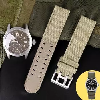 Классический ремешок для часов Hamilton Khaki Field Watch h760250/h77616533/h70605963 H68201993 из натуральной кожи и нейлона для мужских часов 20 мм 22 мм 20mm