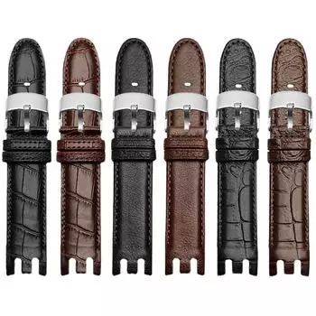 Классический ремешок для часов из натуральной кожи для Swatch Yrs403 412 402G Series, изогнутый вогнуто-выпуклый ремешок из коровьей кожи 21 мм, аксессуар для мужских часов 21mm