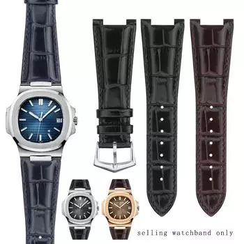 Классический ремешок для мужских часов Patek Philippe Nautilus 5711 5712G Series из воловьей кожи, ремешок с вогнутым ртом, 25*13 мм 25mm-13mm
