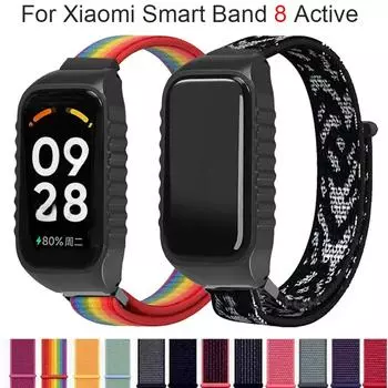 Классический ремешок для Xiaomi Smart Band 8 Active, нейлоновый ремешок для наручных часов Redmi Band 2, ремешок для умных часов Correa, аксессуары для ремня For Mi Band 8 Active