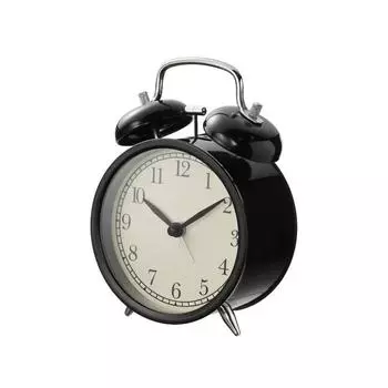 Классический Ретро Металлический Прикроватный Будильник Креативные Часы Настольные Часы для Спальни Кварцевые Часы Бесшумные One Size чёрный