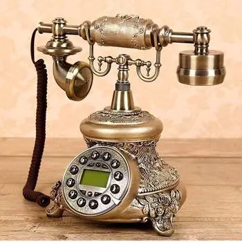 Классический ретро стационарный телефон Антикварный домашний телефон - Кнопочные и дисковые телефоны - Ретро телефон с проводами - ЖК-дисплей Ретро декоративный телефон