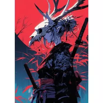 Классический Ретро Япония Аниме Игра Самурай Постеры Принты Картинки Портрет Бусидо Холст Живопись Настенное Искусство Гостиная Домашний Декор 21cm30cm NoFrame