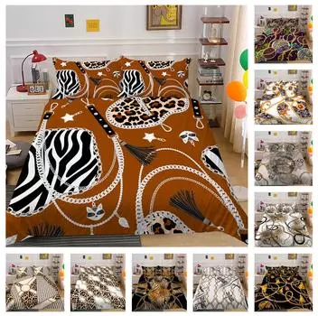 Классический роскошный комплект постельного белья с роскошным принтом, пододеяльник и наволочка, 2/3 предмета, полный размер, крупное украшение для дома в Австралии, Германии и США Baby 100x135cm