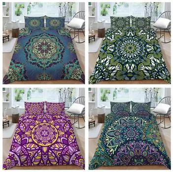 Классический роскошный комплект постельного белья с богемным рисунком мантры, пододеяльник/двуспальная кровать, полноразмерное покрывало, удобное украшение для дома Baby 100x135cm