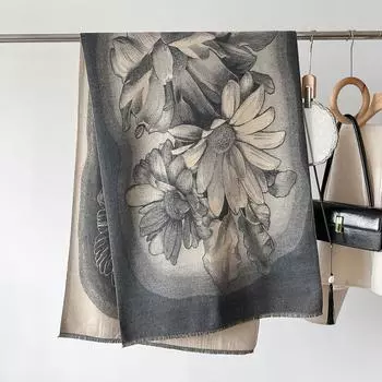 Классический шарф из имитации кашемира Женский Новый Осенне-зимний Толстый Теплый Большой Шаль Женский Двусторонний Платок Шарфы Накидка Пончо 66X186cm