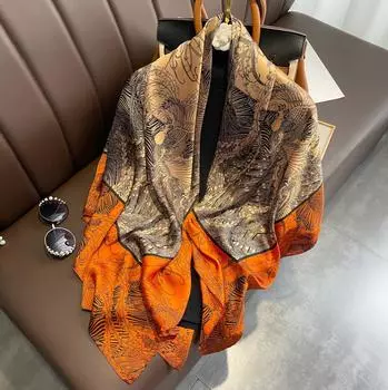 Классический шелковый шарф Женский модный квадратный шелковый шарф