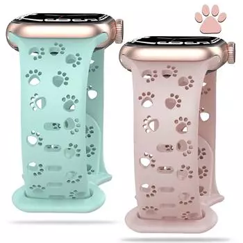 Классический силиконовый ремешок Dog Paw для Apple Watch Band 44 мм 40 мм Correa 38 42 мм браслет iwatch Series ultra 8 7 SE 6 5 4 3 49 мм 45 мм 41 мм 38mm 40mm 41mm красный