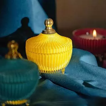 Классический стеклянный сосуд для хранения в европейском стиле, чаша для ароматерапии, высокая банка для конфет, контейнер для благовоний, настольные украшения