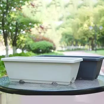 Классический стиль прямоугольный смоляной оконный ящик для цветов горшок для домашнего садоводства посадка бонсай горшки большой контейнер цветочный горшок светло-серый